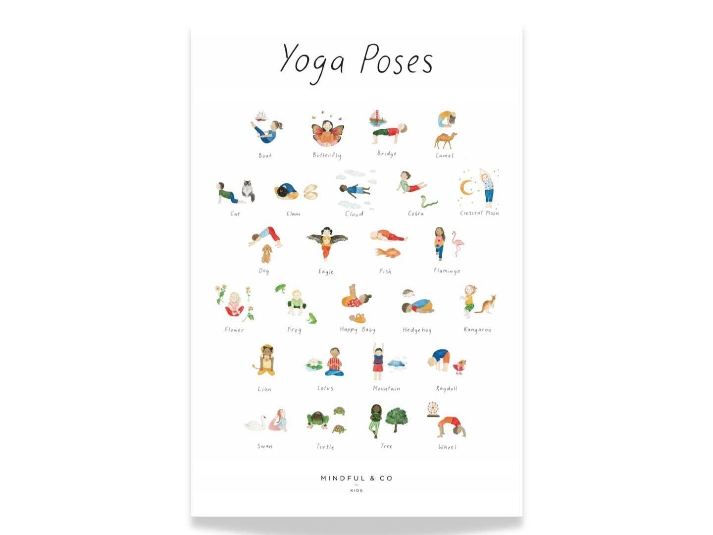 Mindful and Co kids Yoga Poses Print