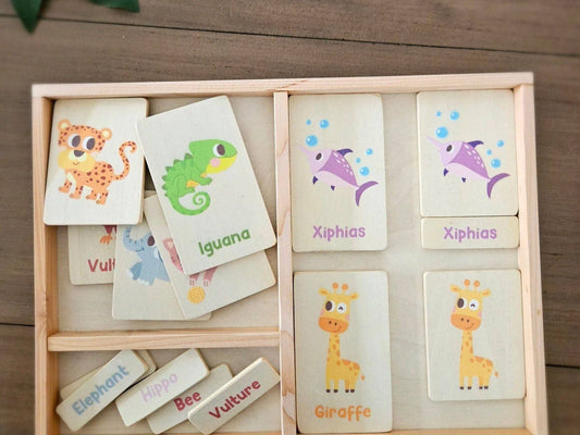 Montessori Tray & Animal Learning Set