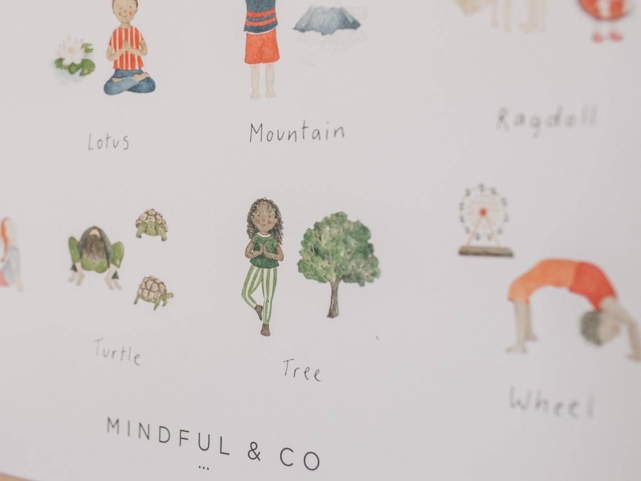 Mindful and Co kids Yoga Poses Print