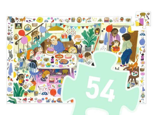 Djeco DJ7566 - Birthday Party 54pc Observation Puzzle