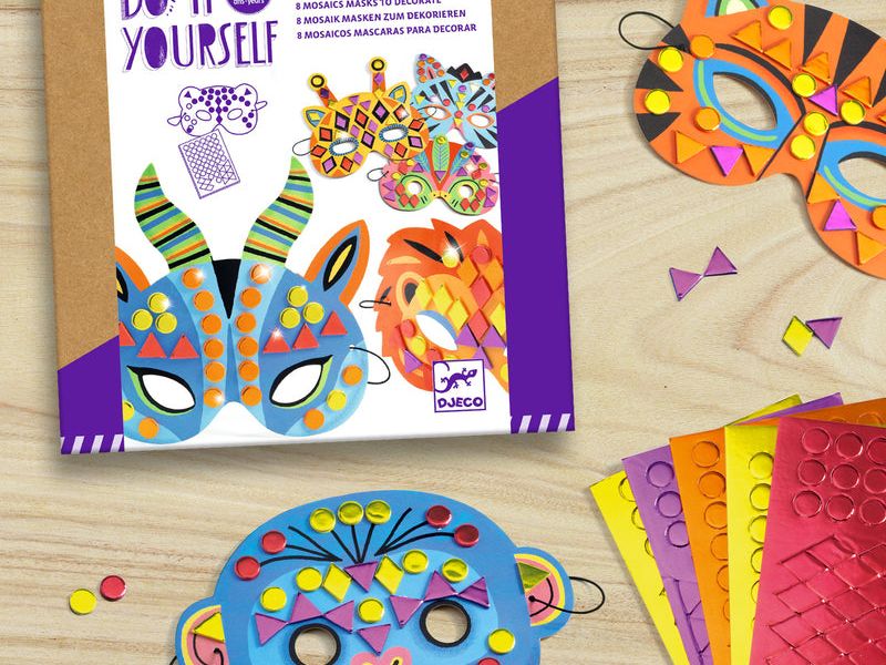 DJ7900 - Do It Yourself Jungle Animal Masks (Sticker Mosaics)