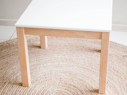 White top timber table