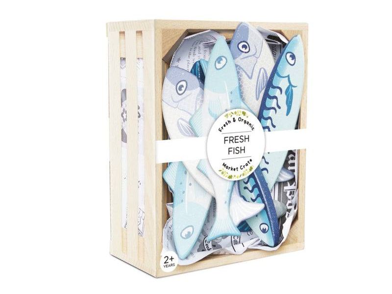 Market Fish Wooden Play Food Crate - 7 Piece