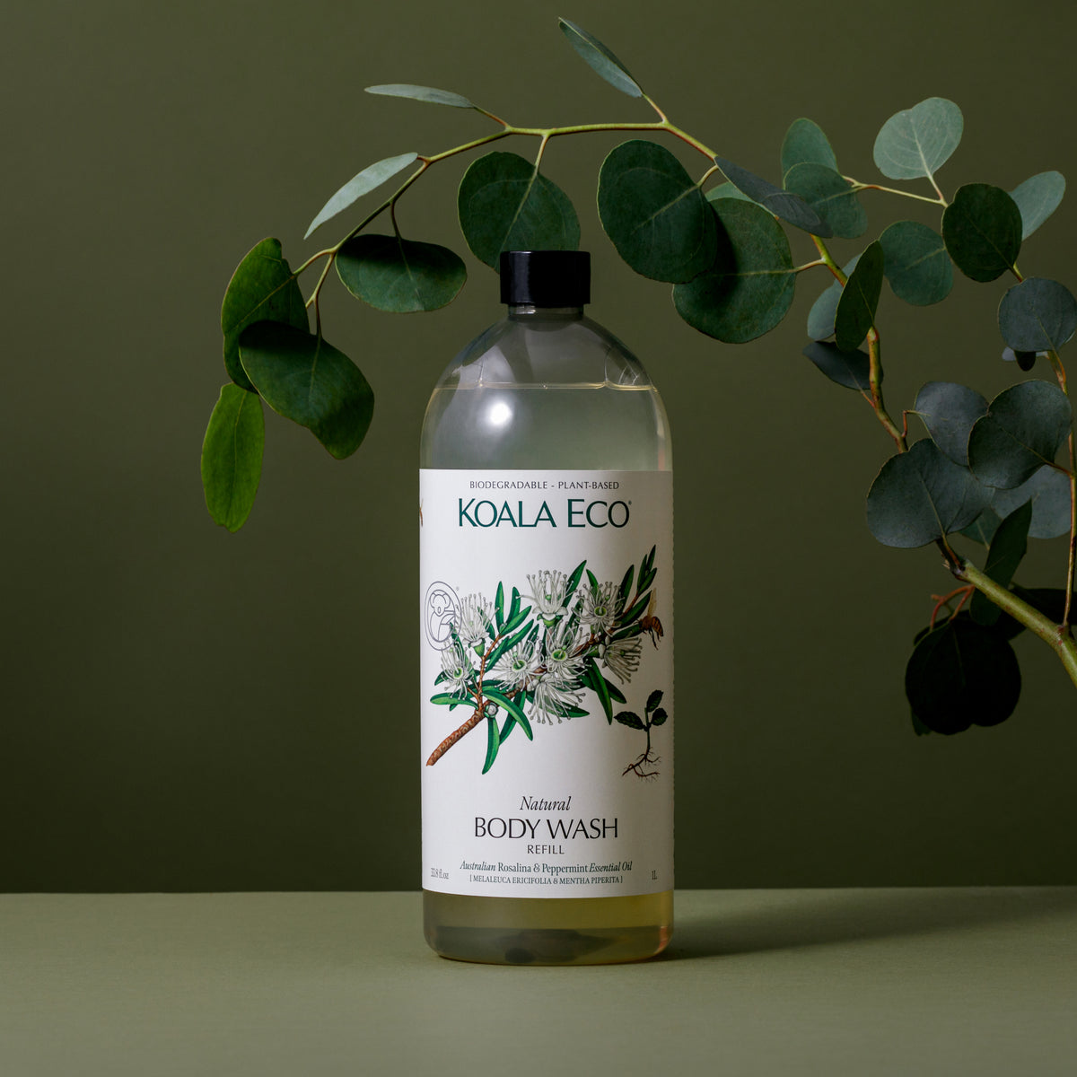 Koala Eco Rosalina, Peppermint Essential Oil Body Wash - Refill Pump