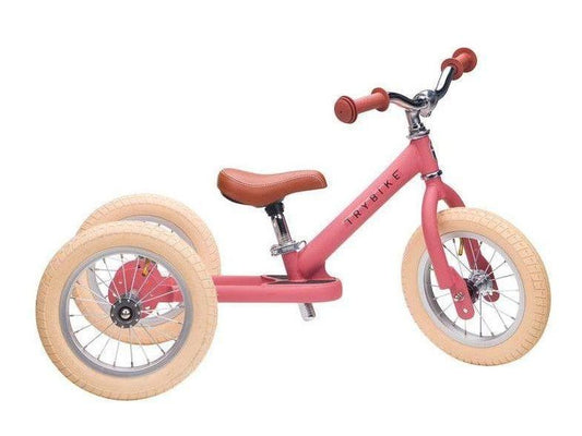 Matte Pink Vintage Trybike, Cream Tyres and Chrome (3 wheel) TB6143