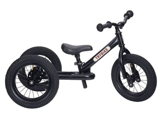 Matte Black Steel Trybike with Black Seat & Grips (3 Wheel) TB6145