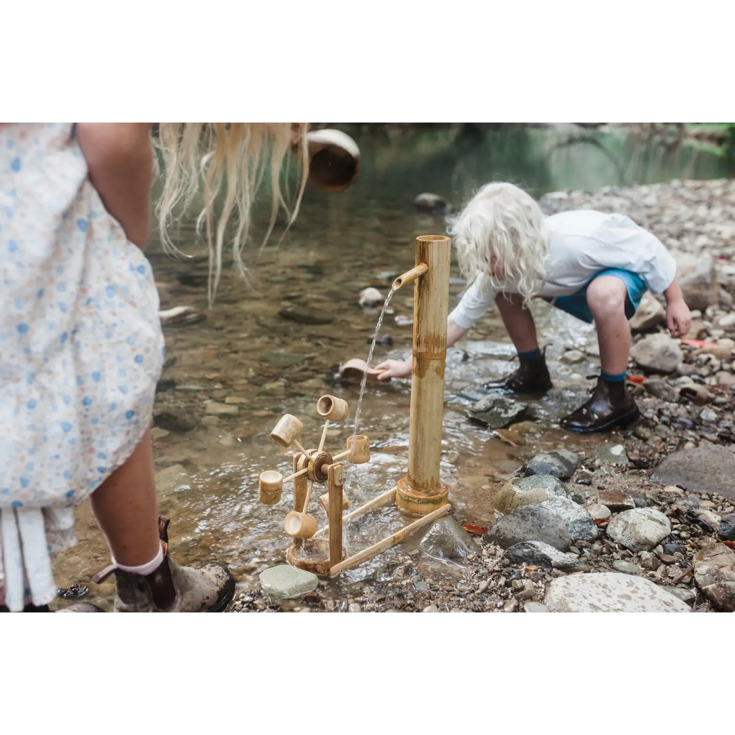 Bamboo water wheel toy.