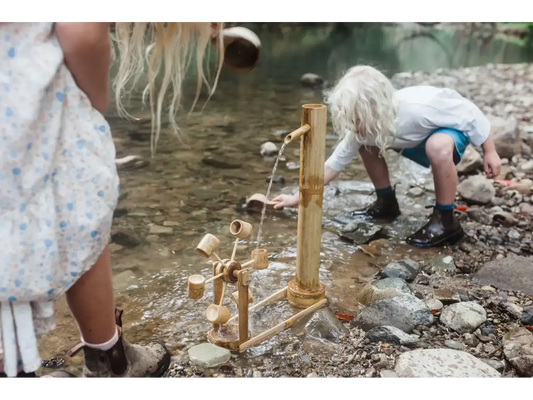 Bamboo water wheel toy.