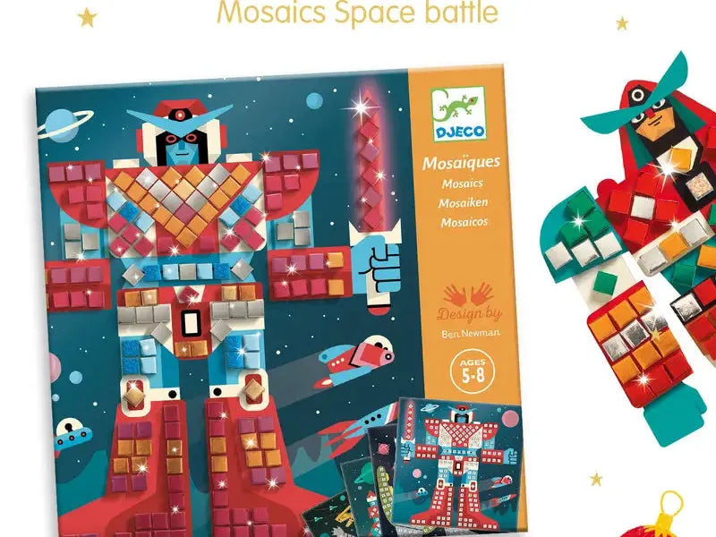 Colorful mosaic space battle toy.