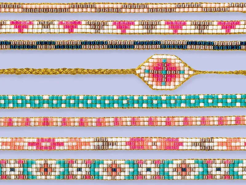 Colorful beaded bracelets.