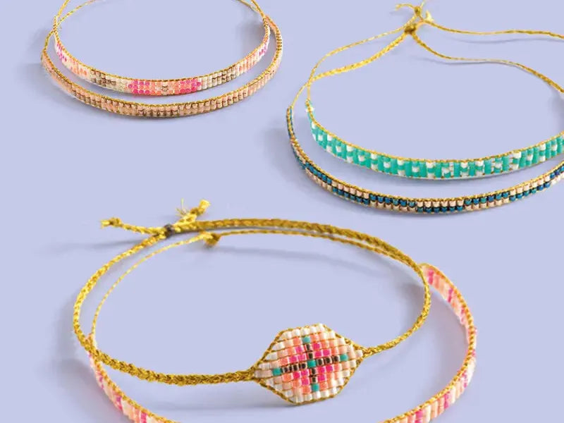 Colorful beaded bracelets.