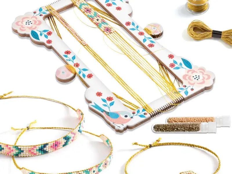 Beaded bracelet-making kit.