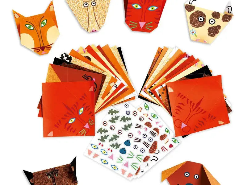 Craft kit for making animal face origami or paper art projects.