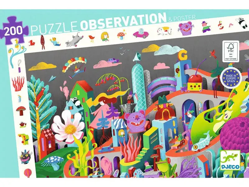 Colorful, whimsical puzzle featuring a fantastical underwater scene with various creatures and structures.