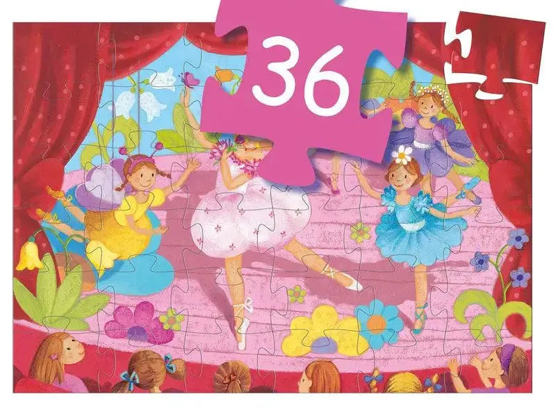 Colorful jigsaw puzzle piece featuring a ballet or dance performance scene.