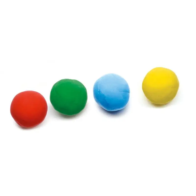 Four colorful spheres arranged in a row: red, green, blue, and yellow.