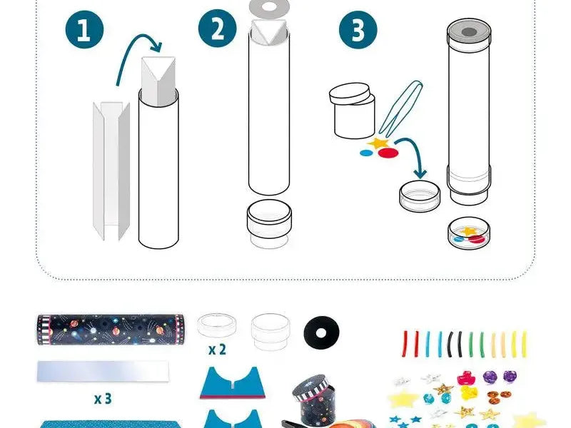Science experiment kit with various components for conducting experiments and observations.