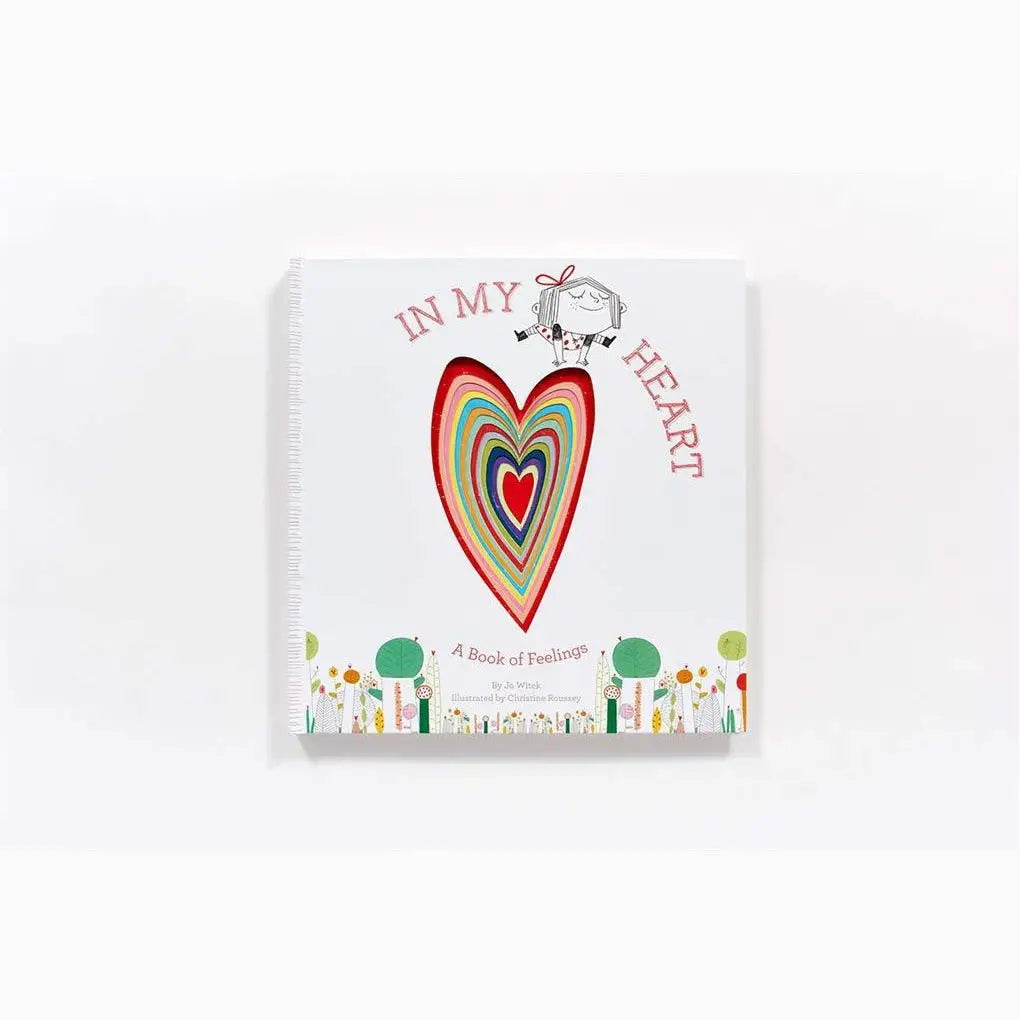 Book cover featuring a colorful layered heart design and the title ’In My Heart’.