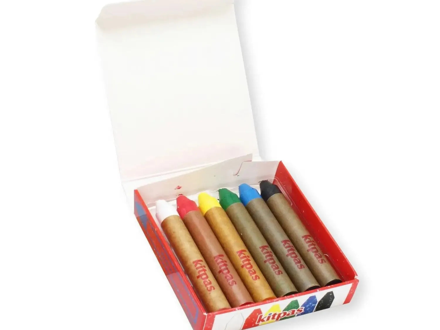 Box of colorful crayon-like drawing sticks.