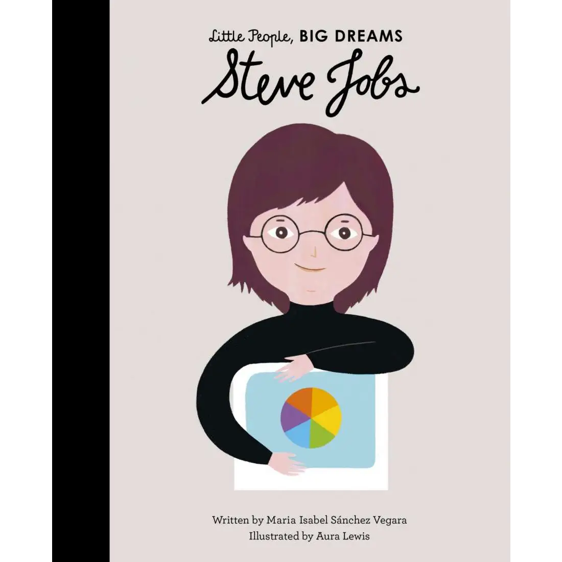 Book cover featuring a cartoon illustration of a person with glasses holding a colorful pie chart.