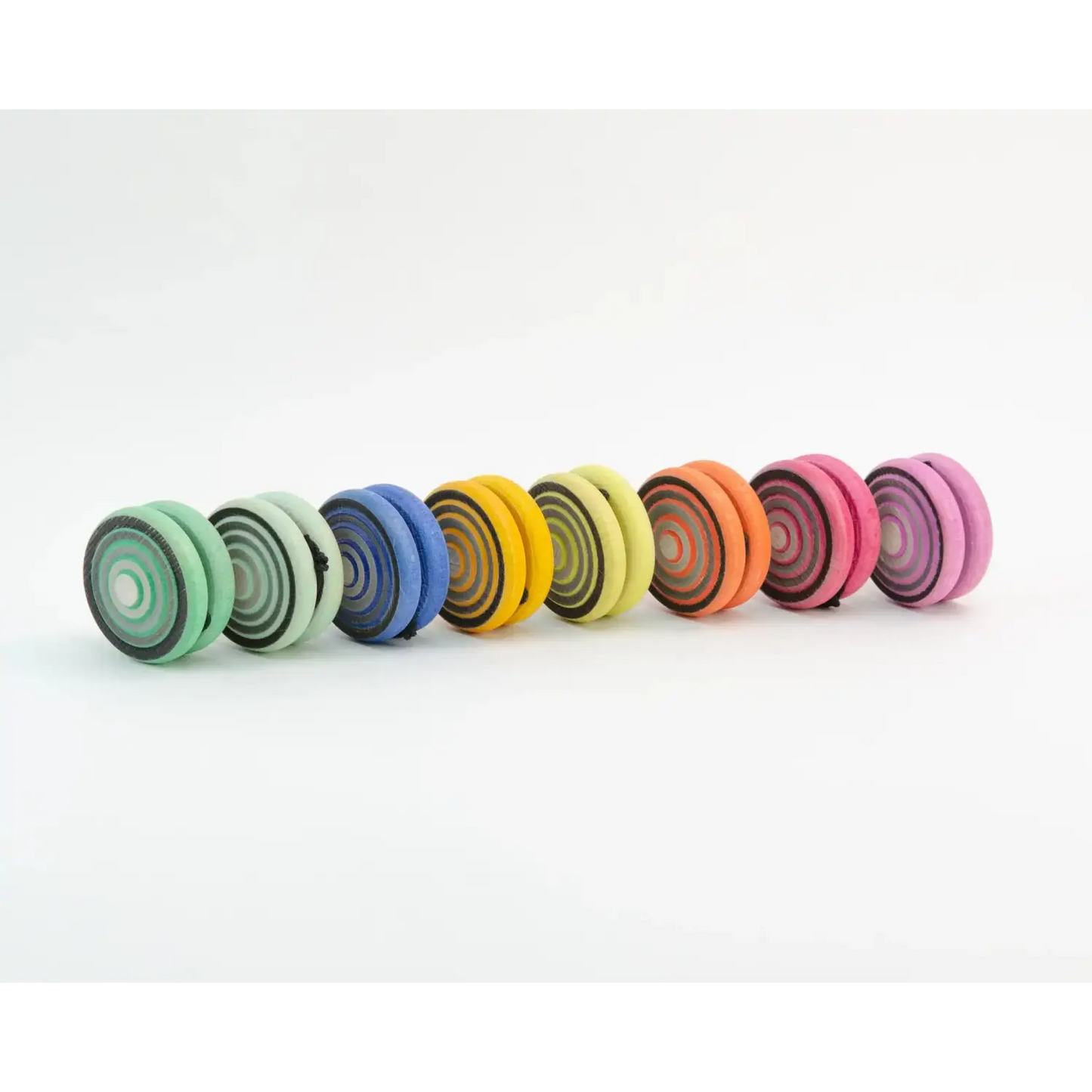 Row of colorful yo-yos.