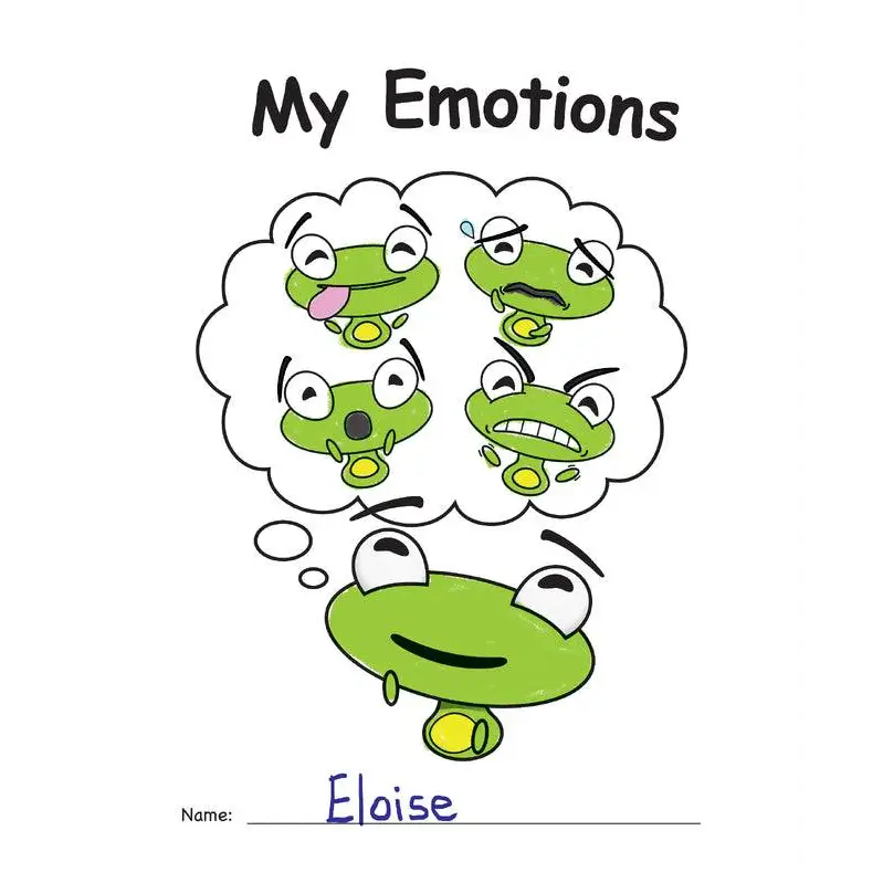 Cartoon frog emotions worksheet.