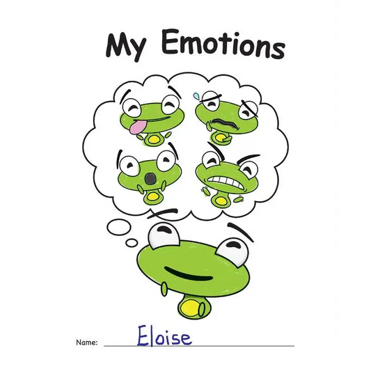Cartoon frog emotions worksheet.