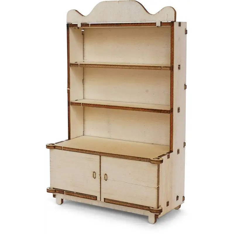 Wooden dollhouse hutch.