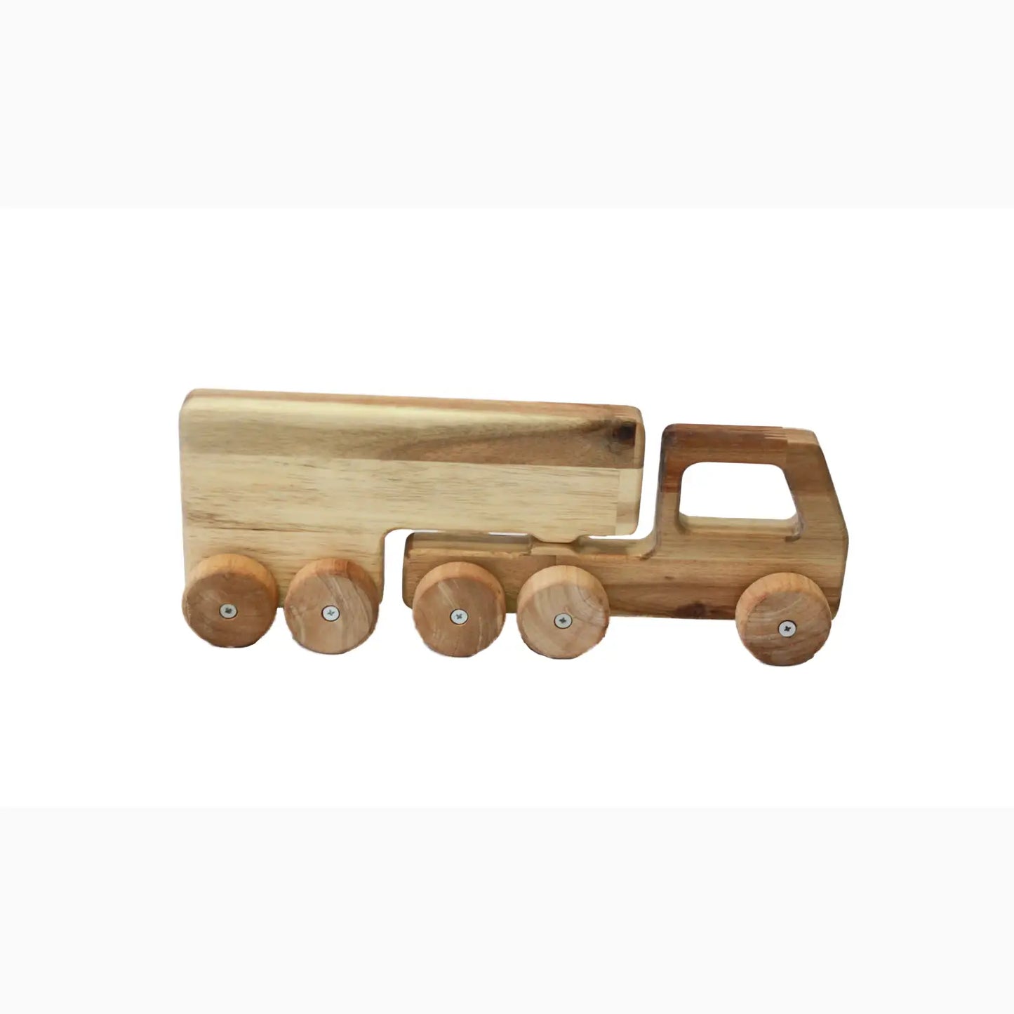 Wooden toy truck.