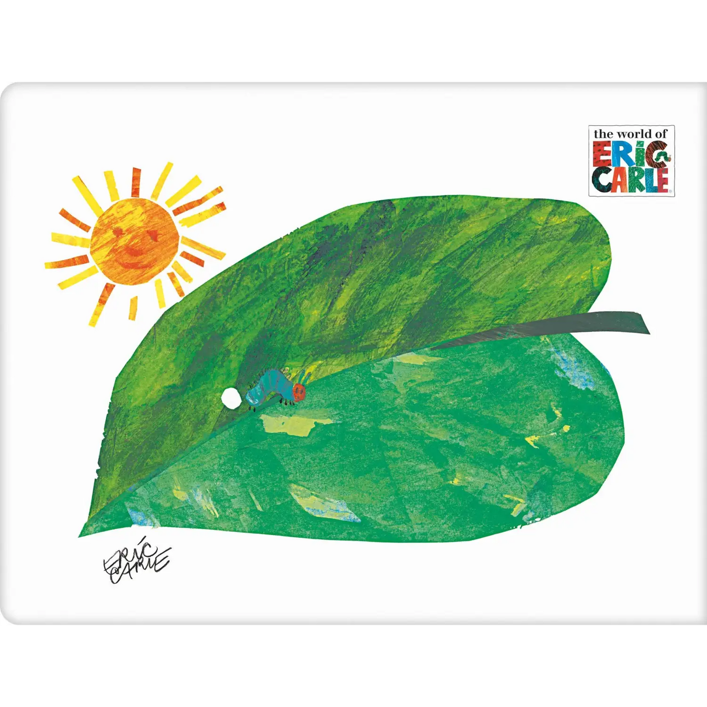 Green leaf with a hole in it.