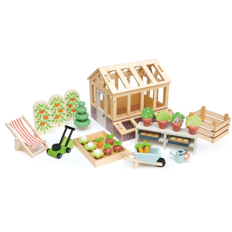 Wooden toy garden set.