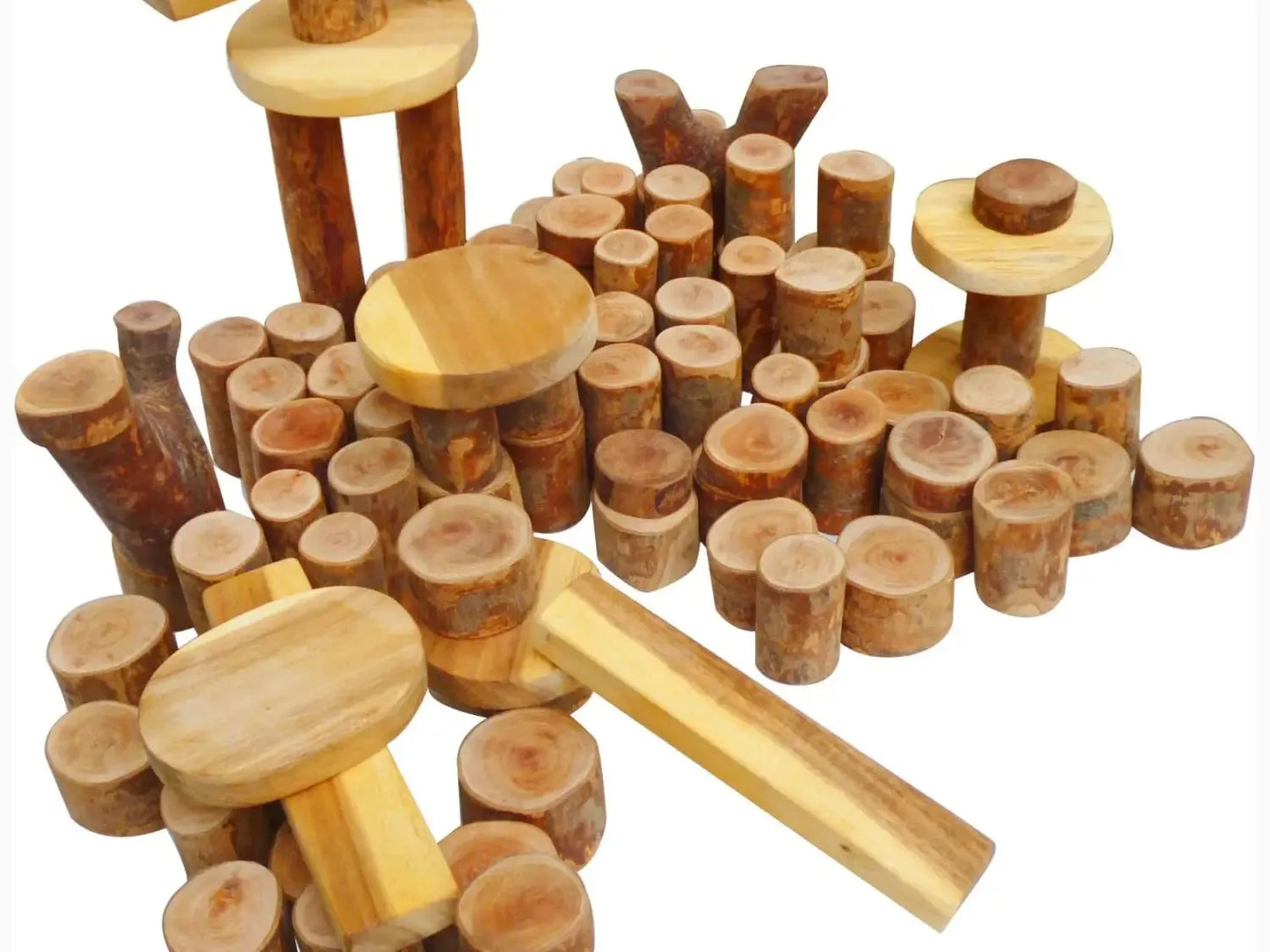 Wooden building blocks.