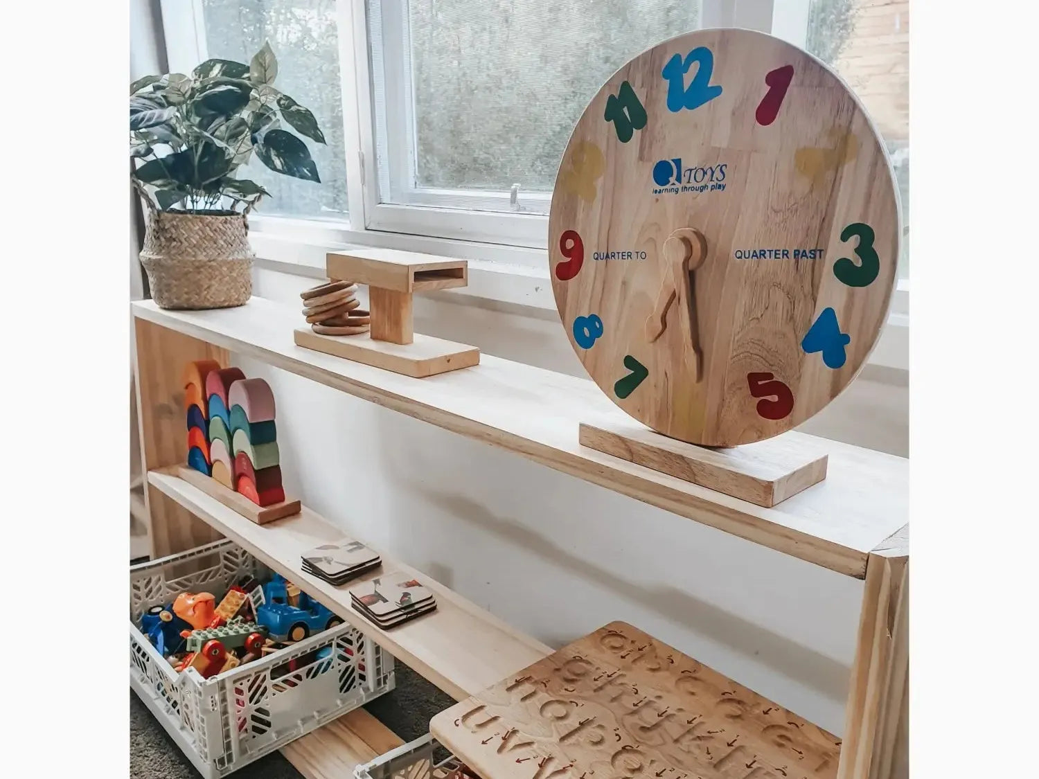 Wooden learning clock.