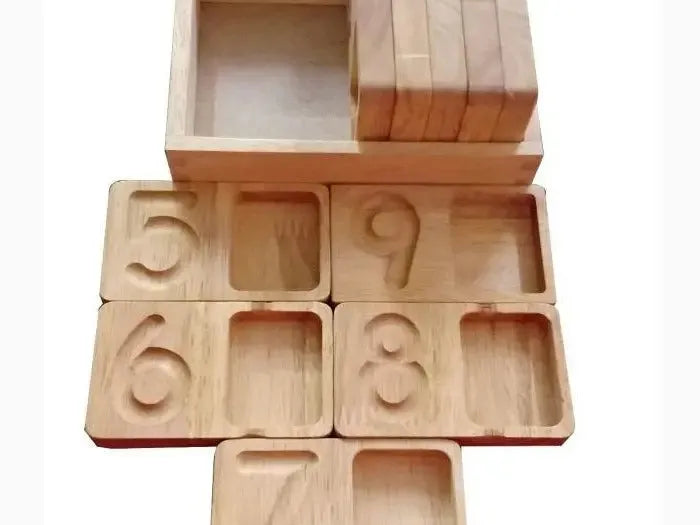 Wooden number tracing set.