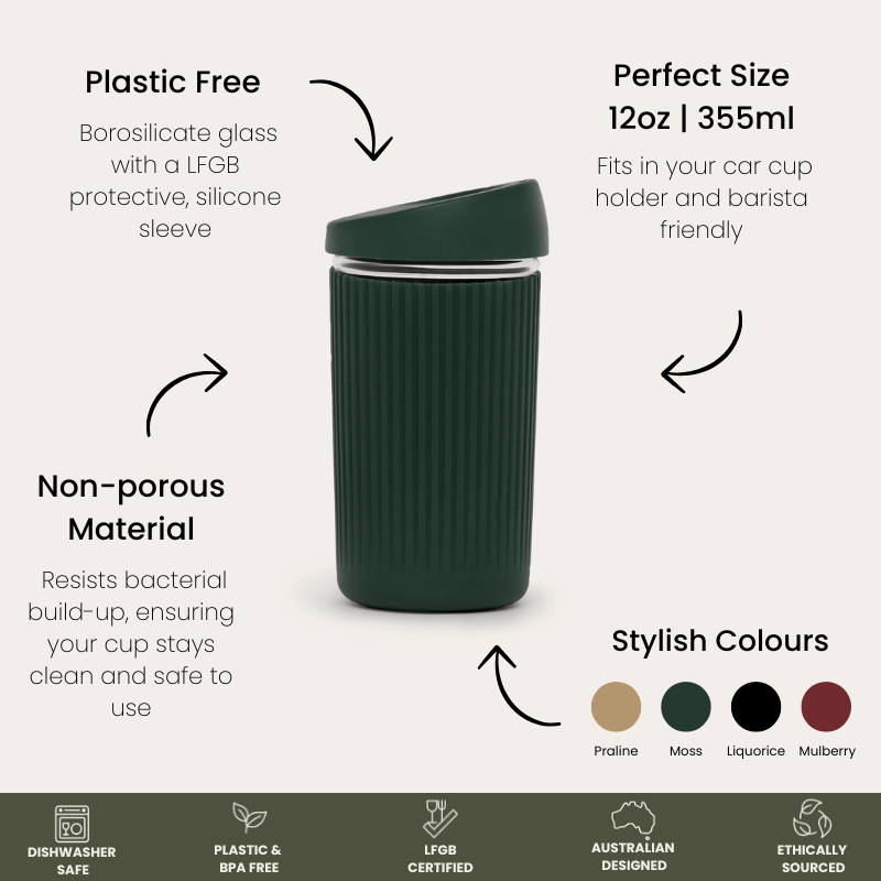 Seed and Sprout Reusable Glass Coffee Cup | 12oz