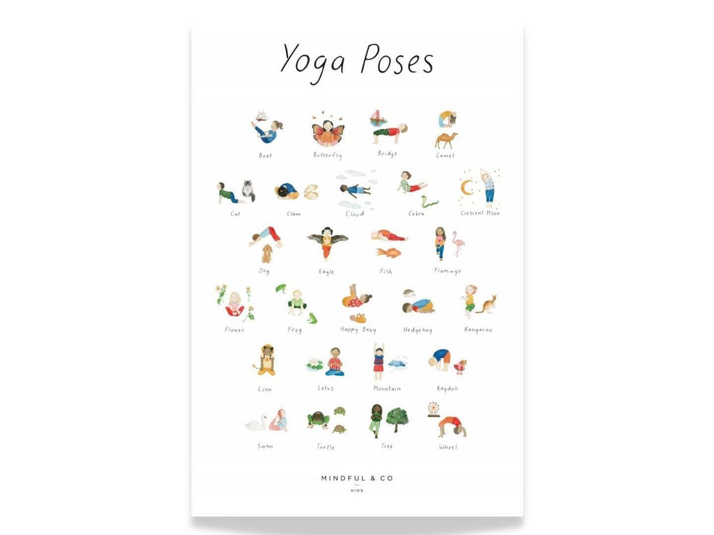 Mindful and Co kids Yoga Poses Print