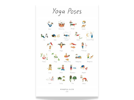 Mindful and Co kids Yoga Poses Print
