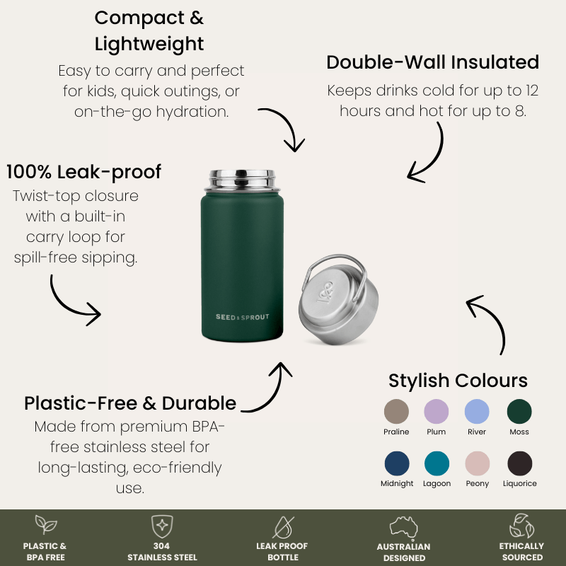 Seed and Sprout Insulated Drink Bottle | 350ml