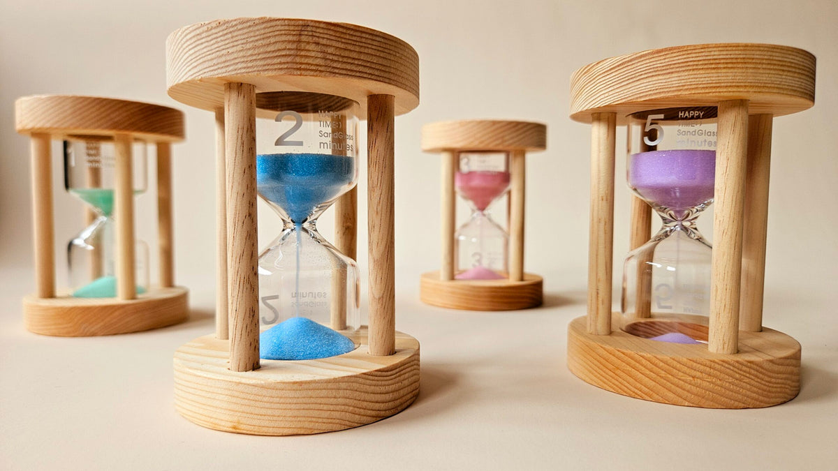 Wooden Sand Timers Set of 4 by Qtoys
