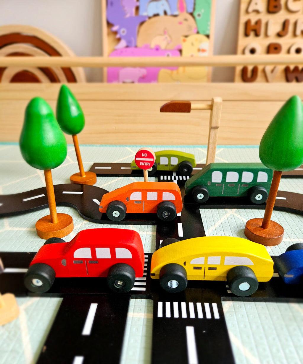 Coloured Wooden Cars by Qtoys
