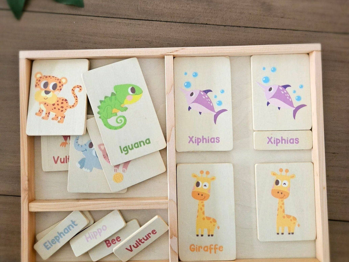 Montessori Tray & Animal Learning Set