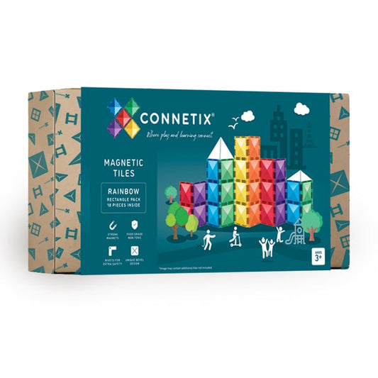 Connetix Vibrant Rainbow Rectangle Combination Set - 18 Pieces