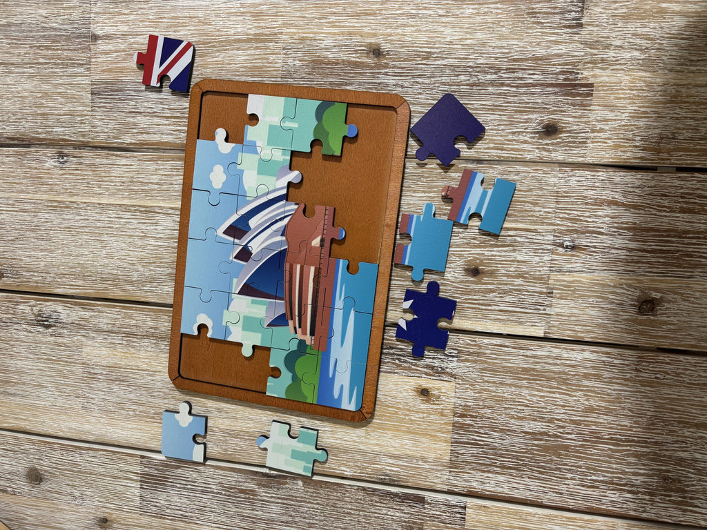 Two in One Australian Flag and Opera House Jigsaw by Qtoys