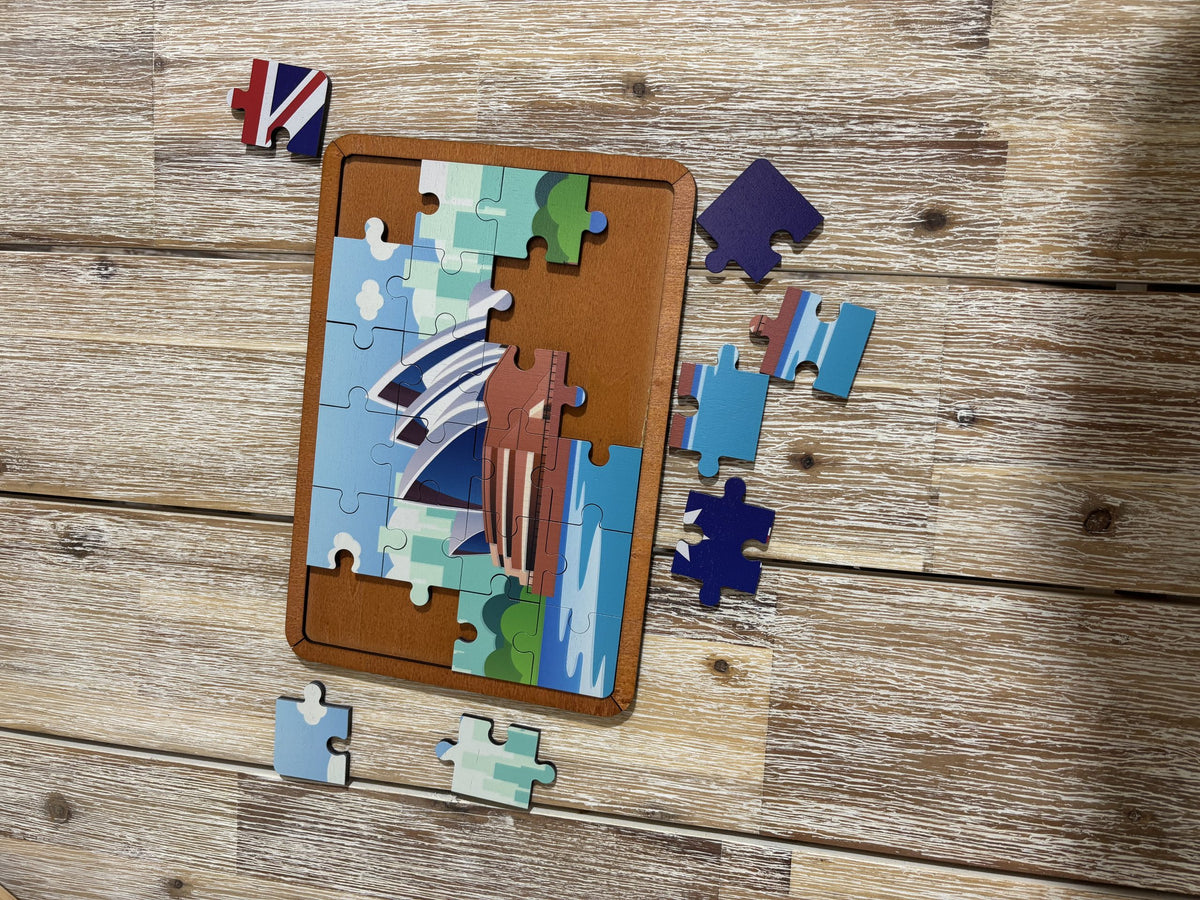 Two in One Australian Flag and Opera House Jigsaw by Qtoys