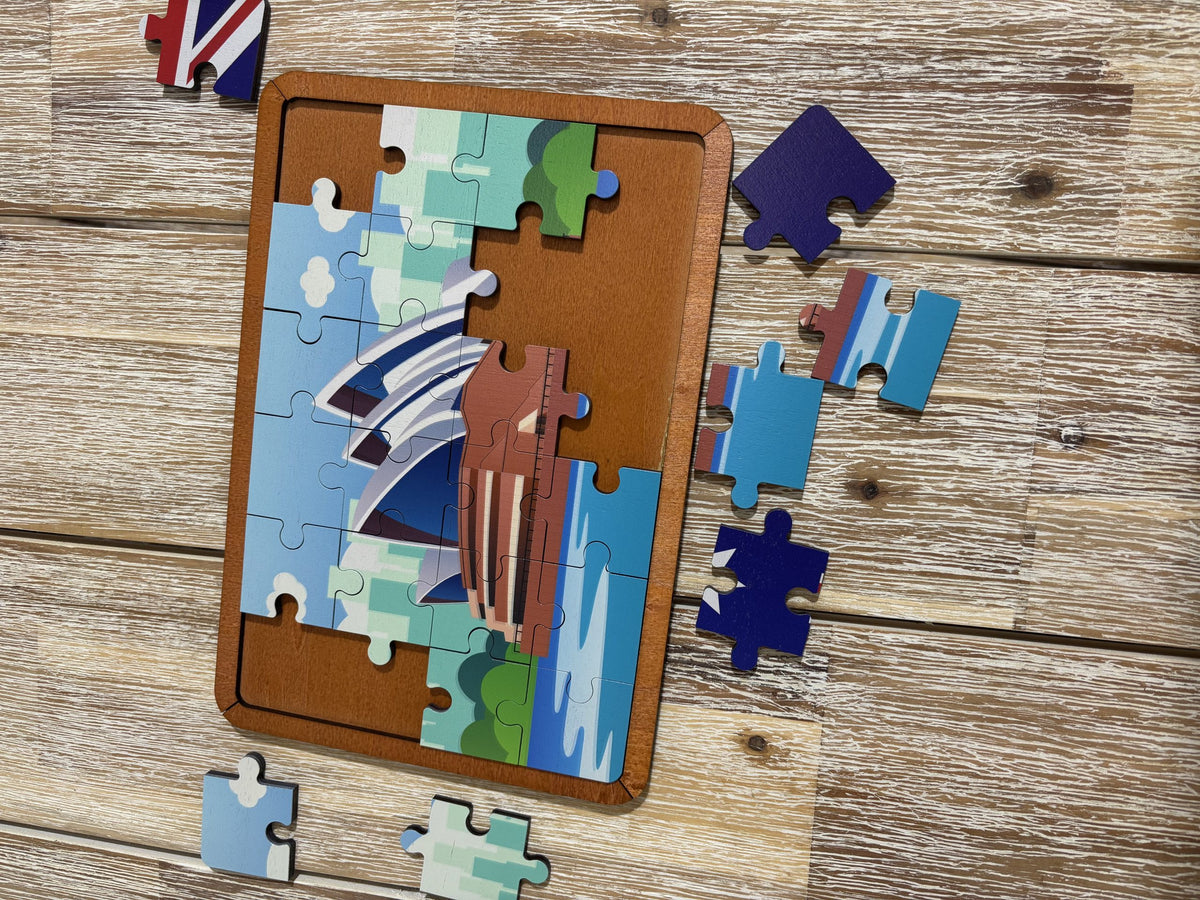 Two in One Australian Flag and Opera House Jigsaw by Qtoys