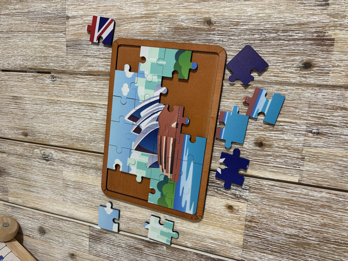 Two in One Australian Flag and Opera House Jigsaw by Qtoys