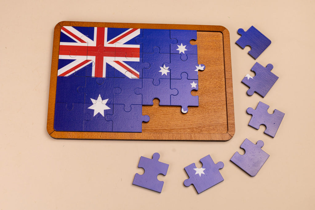 Two in One Australian Flag and Opera House Jigsaw by Qtoys