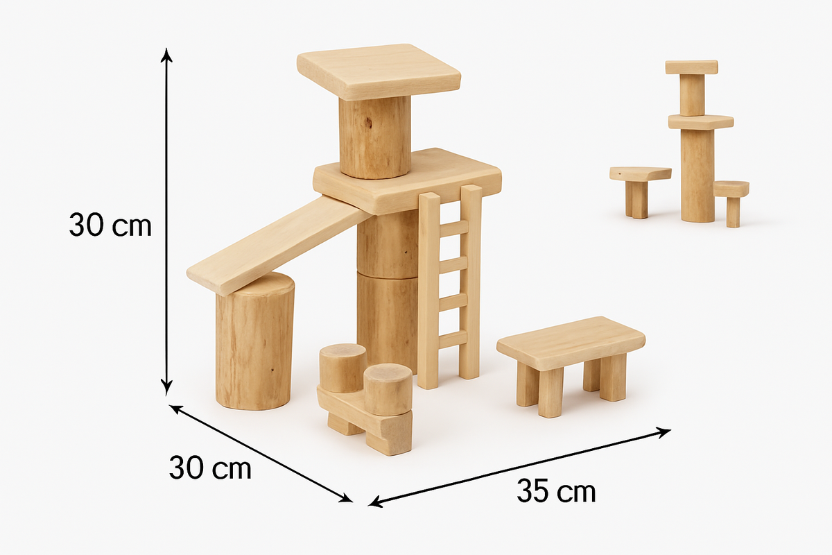 Bamboo Building Block Set of 50 by Qtoys