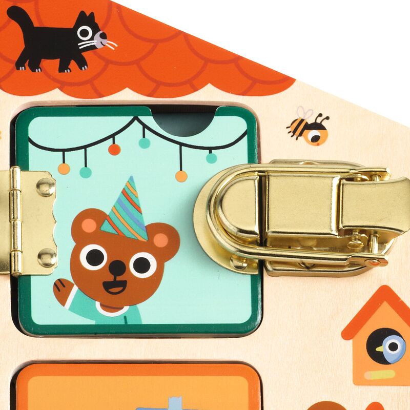 Cabanalock Wooden Puzzle with 4 metallic locks by Djeco