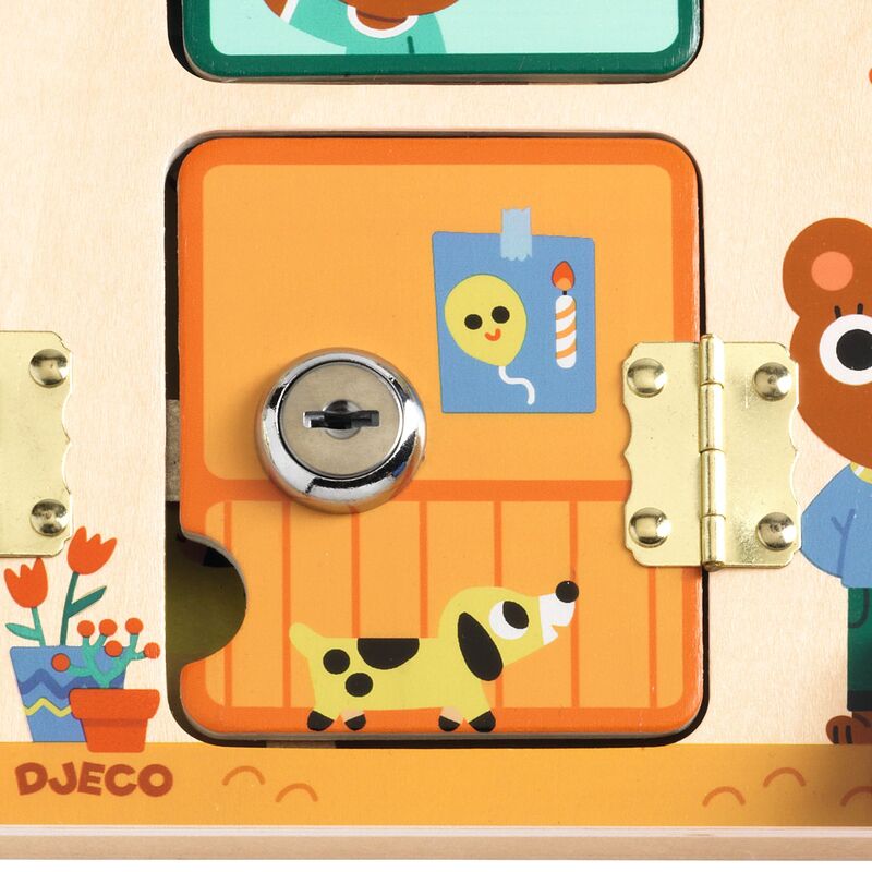 Cabanalock Wooden Puzzle with 4 metallic locks by Djeco
